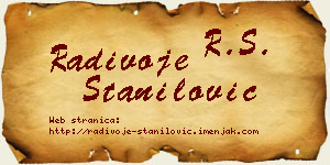 Radivoje Stanilović vizit kartica
